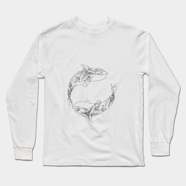 Floral Whales Long Sleeve T-Shirt by nsvt